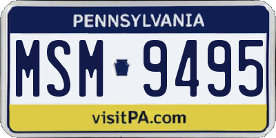 PA license plate MSM9495
