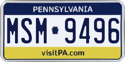 PA license plate MSM9496