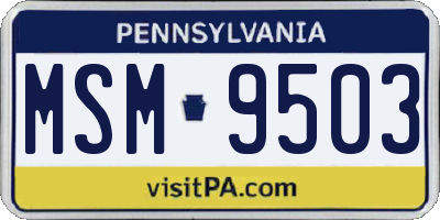 PA license plate MSM9503
