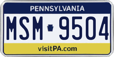 PA license plate MSM9504