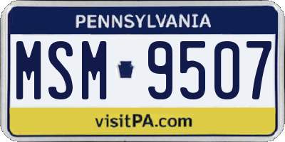 PA license plate MSM9507