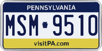 PA license plate MSM9510