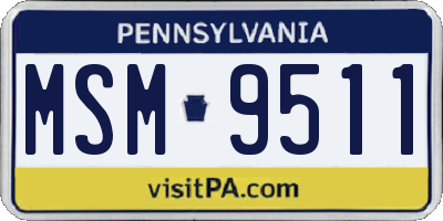 PA license plate MSM9511