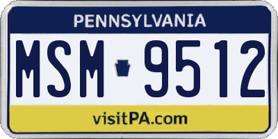 PA license plate MSM9512