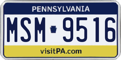 PA license plate MSM9516