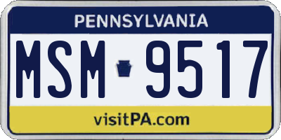 PA license plate MSM9517