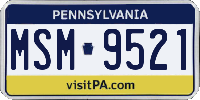 PA license plate MSM9521