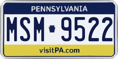 PA license plate MSM9522