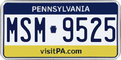 PA license plate MSM9525