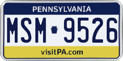 PA license plate MSM9526