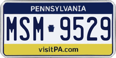 PA license plate MSM9529