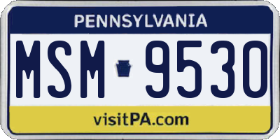 PA license plate MSM9530