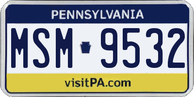 PA license plate MSM9532