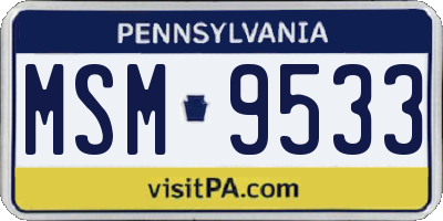 PA license plate MSM9533