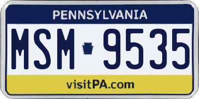 PA license plate MSM9535