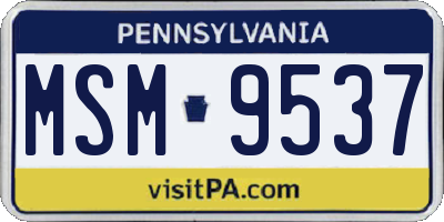 PA license plate MSM9537