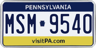 PA license plate MSM9540