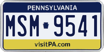 PA license plate MSM9541