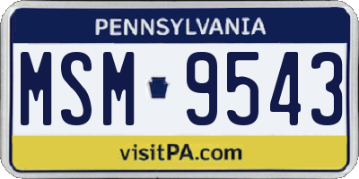PA license plate MSM9543