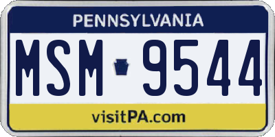 PA license plate MSM9544
