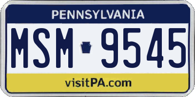 PA license plate MSM9545
