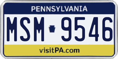 PA license plate MSM9546