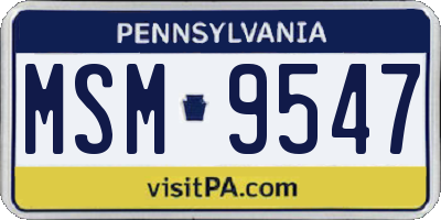 PA license plate MSM9547