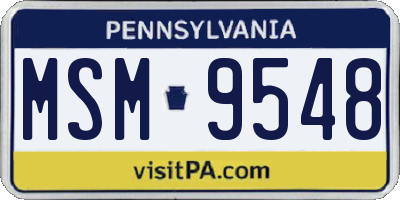PA license plate MSM9548