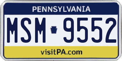 PA license plate MSM9552