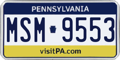 PA license plate MSM9553