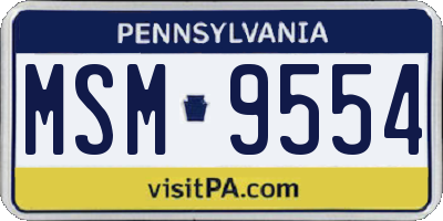 PA license plate MSM9554