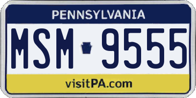 PA license plate MSM9555