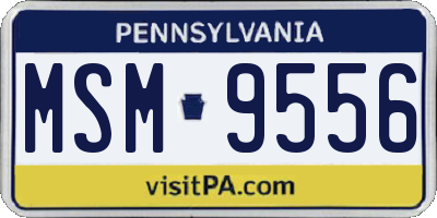 PA license plate MSM9556