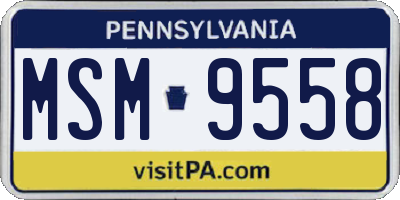 PA license plate MSM9558