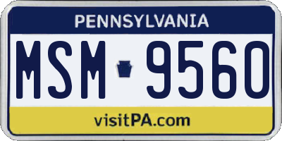 PA license plate MSM9560