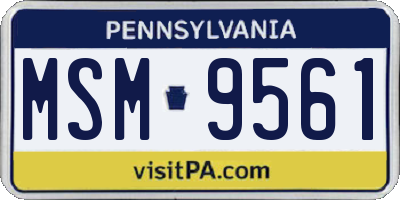 PA license plate MSM9561