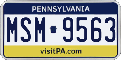PA license plate MSM9563