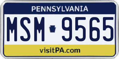 PA license plate MSM9565