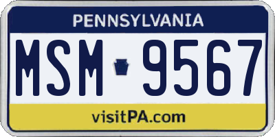 PA license plate MSM9567