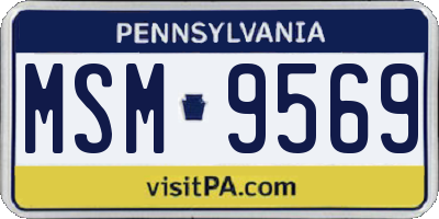 PA license plate MSM9569