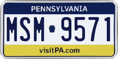 PA license plate MSM9571