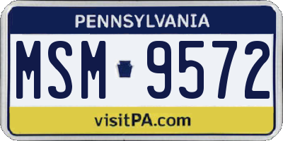 PA license plate MSM9572