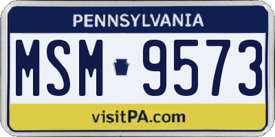 PA license plate MSM9573