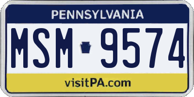 PA license plate MSM9574
