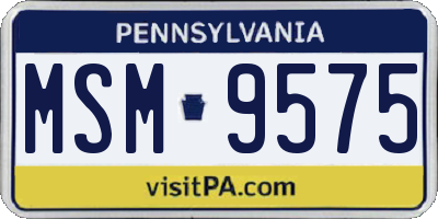 PA license plate MSM9575