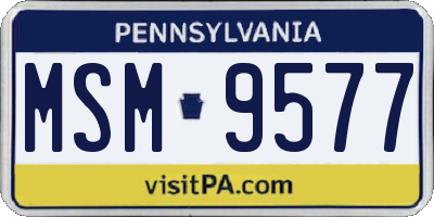 PA license plate MSM9577