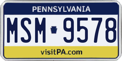 PA license plate MSM9578
