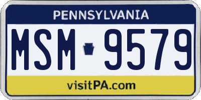 PA license plate MSM9579