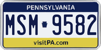 PA license plate MSM9582
