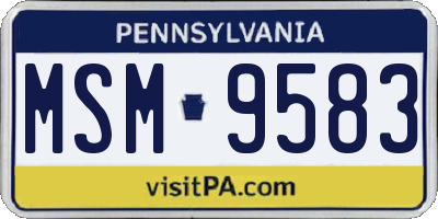 PA license plate MSM9583